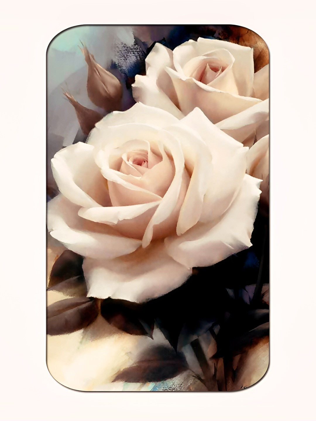 Casperme Flower White Wood Wall Living Room Rectangle Paintings Wall Art -36 x 18In
