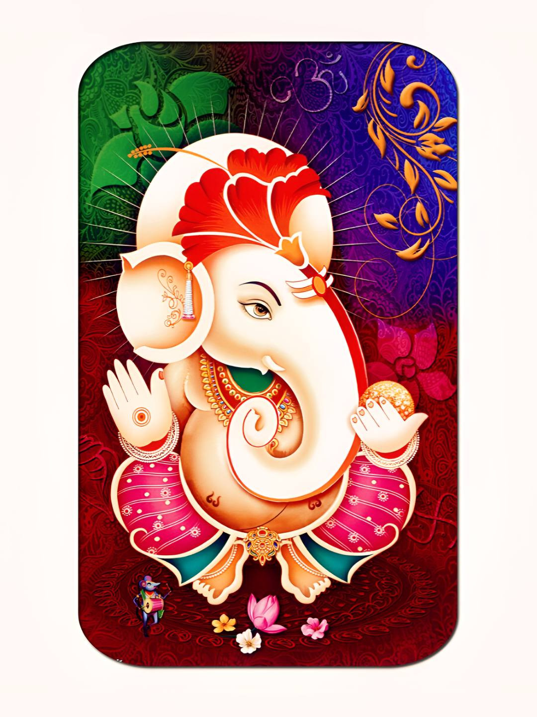 Casperme Beige & Purple Ganesha Framed Painting Wall Art