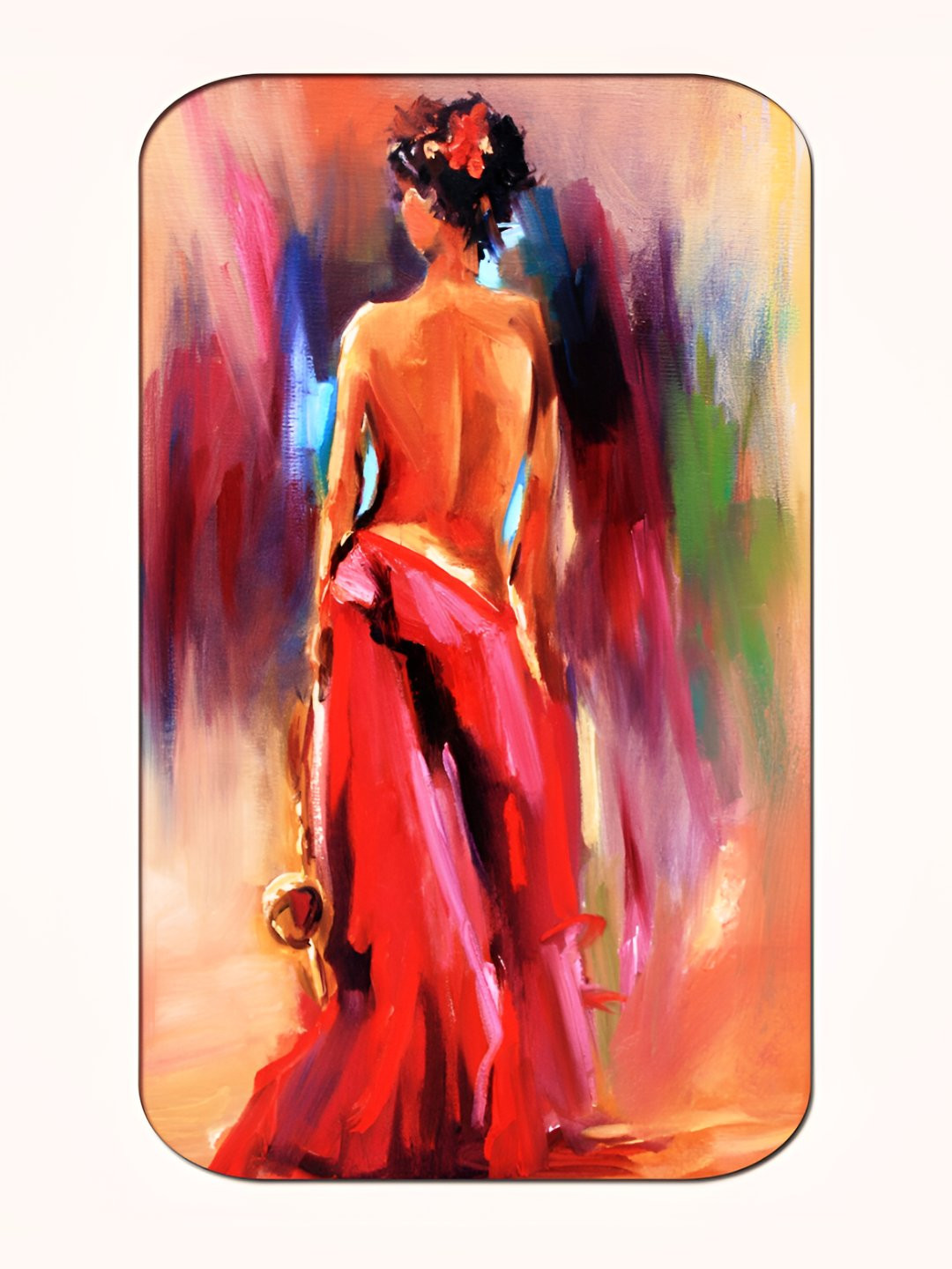 Casperme Multi Wood Wall Living Room Rectangle Potrait Paintings Wall Art -17.99 x 35In