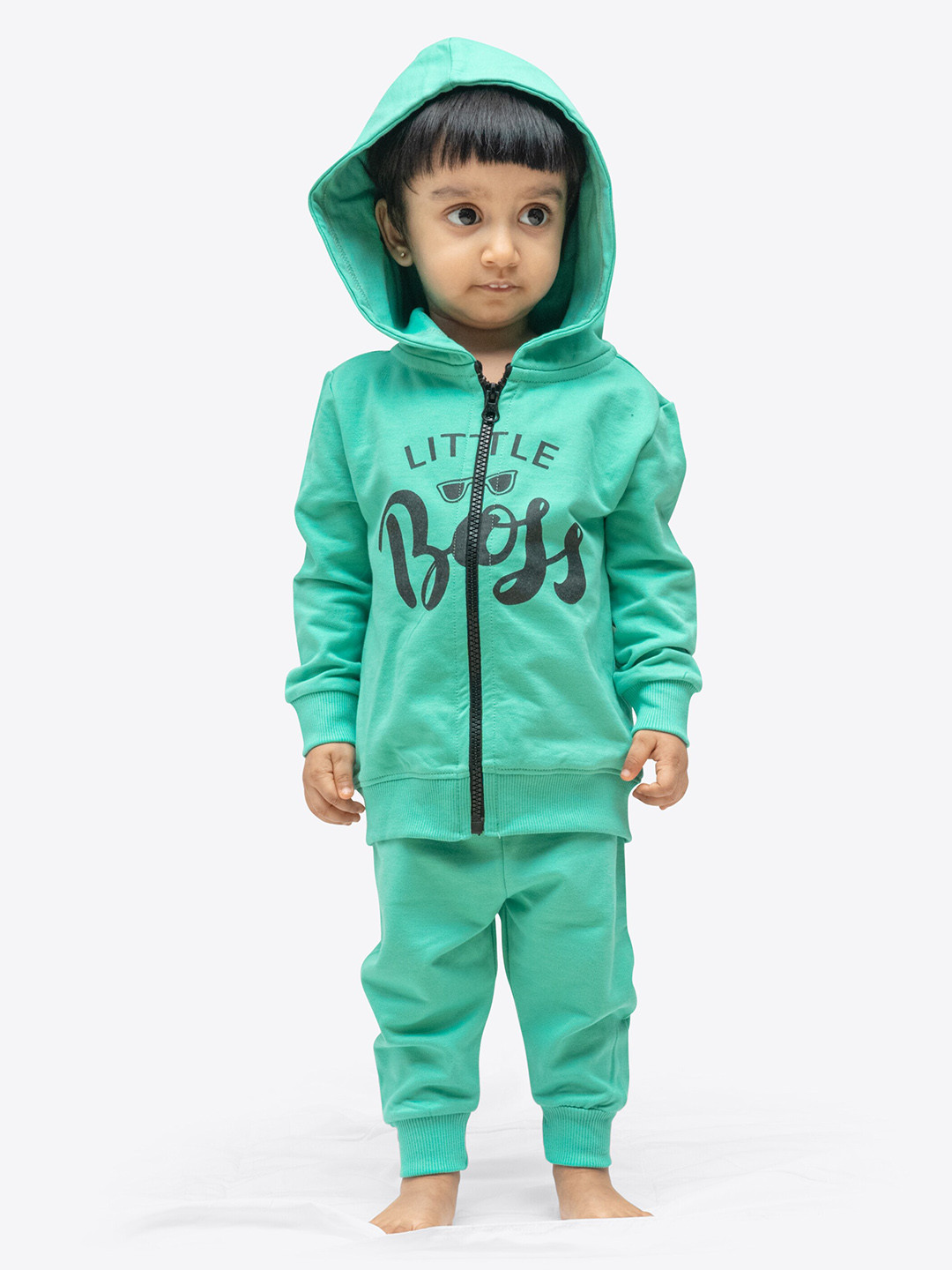 ariel Unisex Kids Printed Hooded Cotton Sweatshirt With Jogger