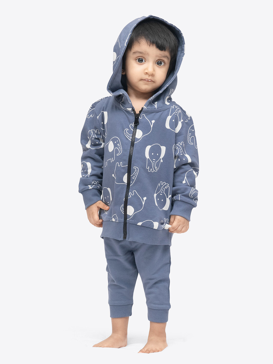 ariel Unisex Kids Printed Hooded Cotton Sweatshirt With Jogger