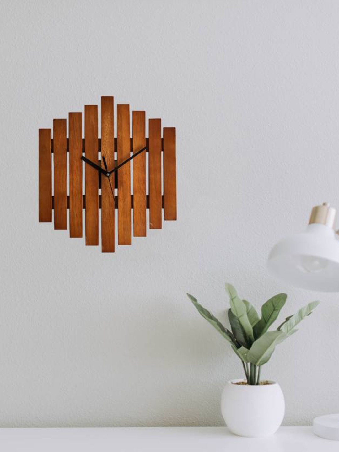 Crimson Knot Brown  Contemporary Geometric Handcrafted Wall Clock