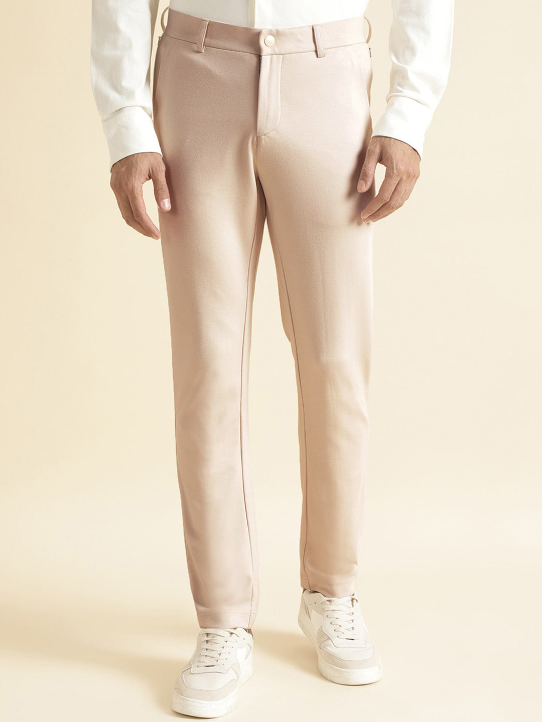 Andamen Men Ultra Easy Wash Mid-Rise Trousers