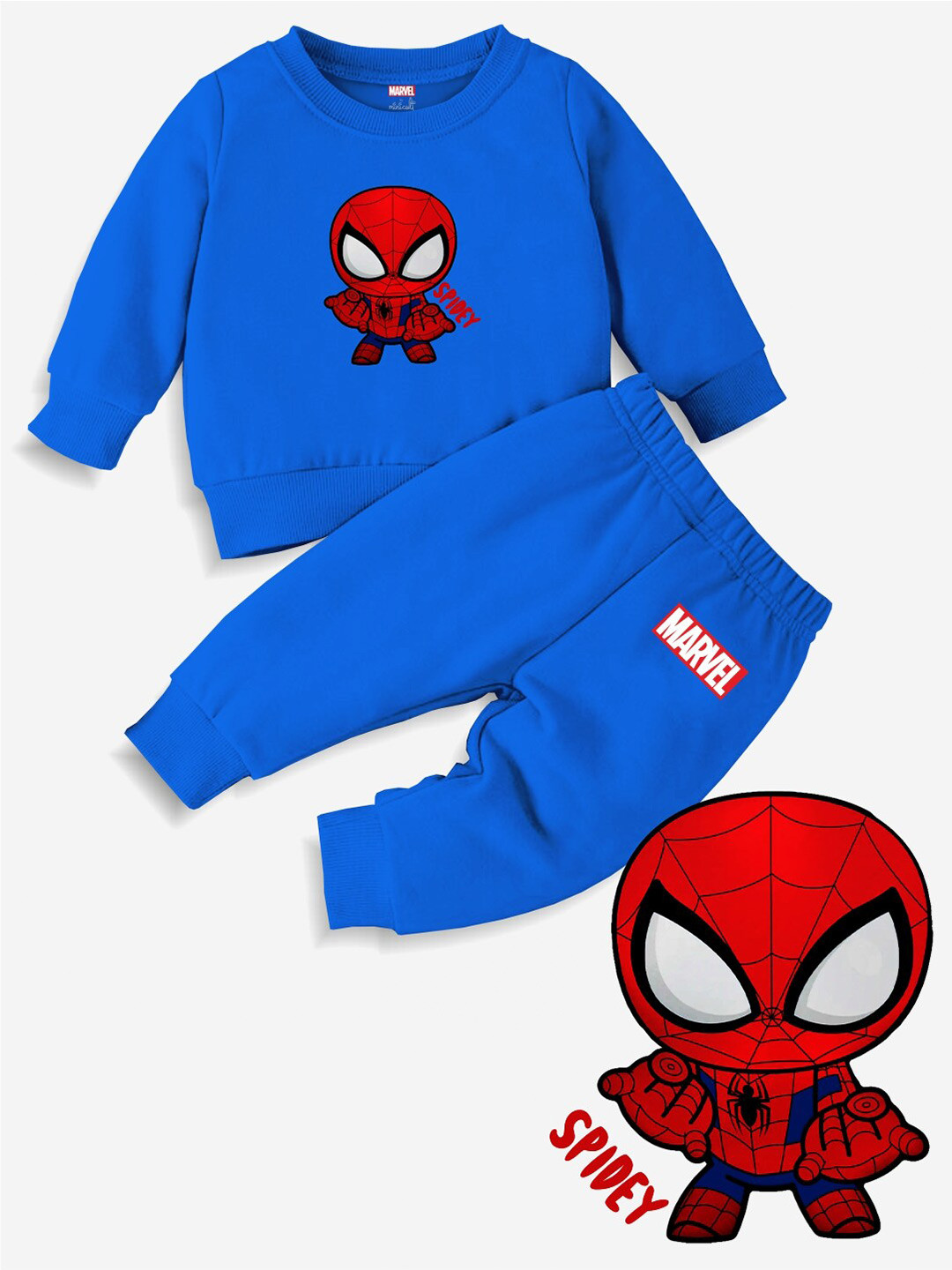 Minicult Infants Kids Spider-Man Printed Sweatshirt With Trousers