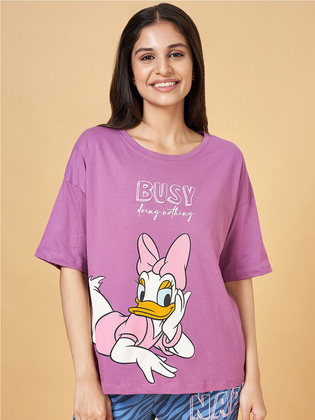 Dreamz by Pantaloons Daisy Duck Printed Cotton Lounge T-shirt