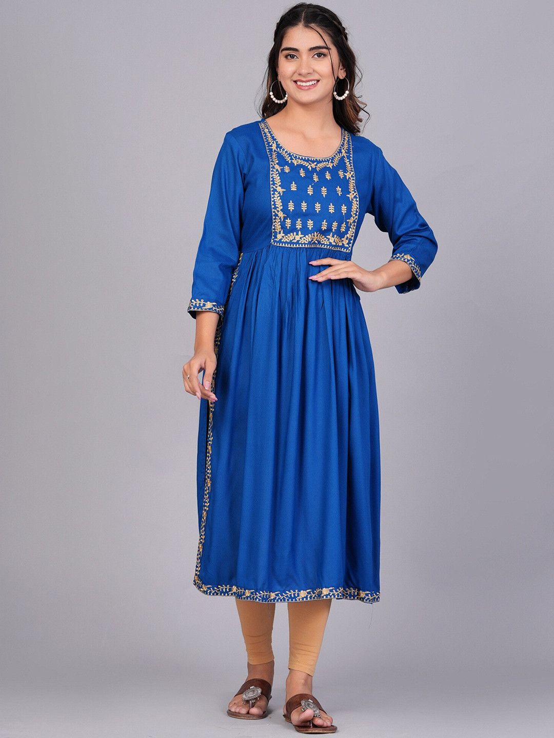 ANUTTARA FASHIONS Floral Embroidered A-Line Kurta
