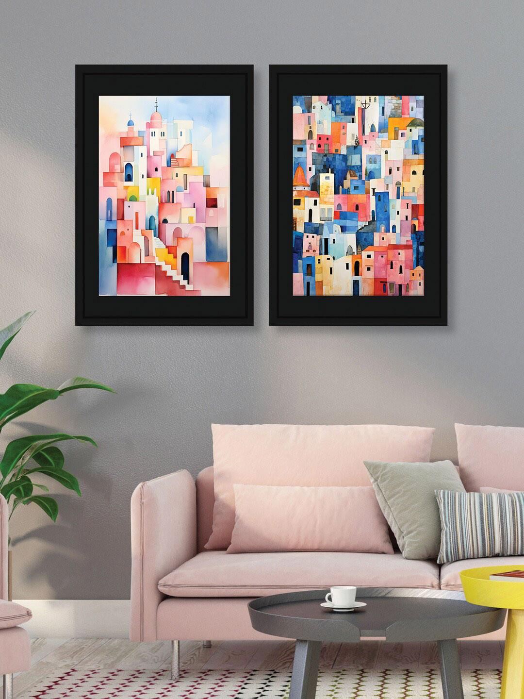 RANDOM Wood 2 Piece Wall Rectangle Paintings Wall Art - 18 x 12In