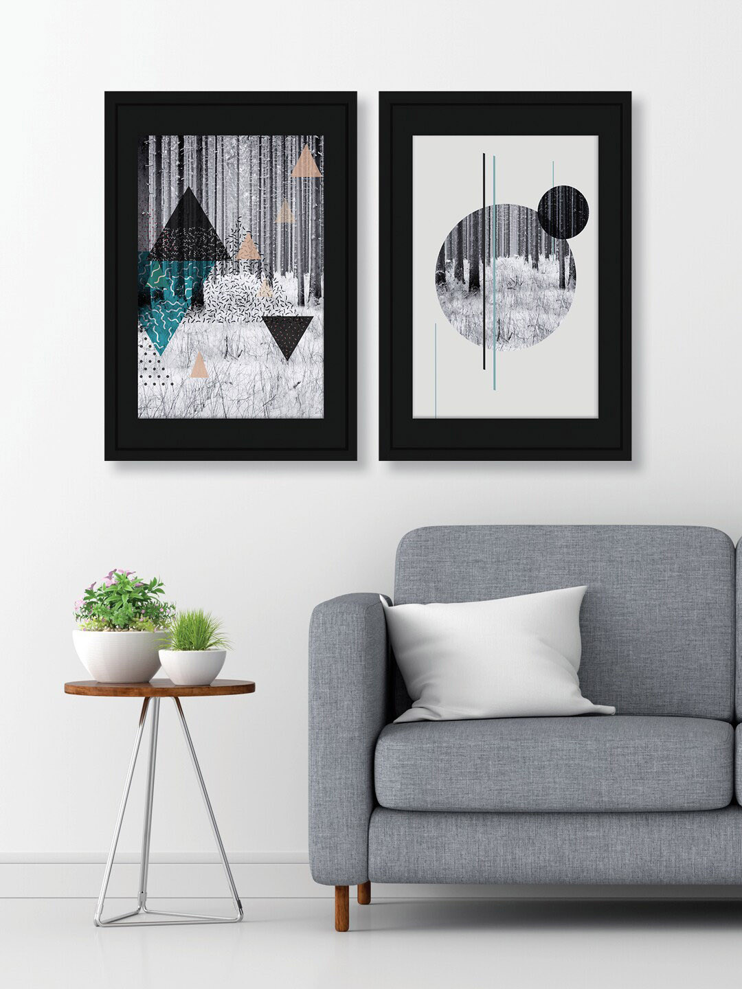 RANDOM Set Of 2 Geometric Shapes Wall Art