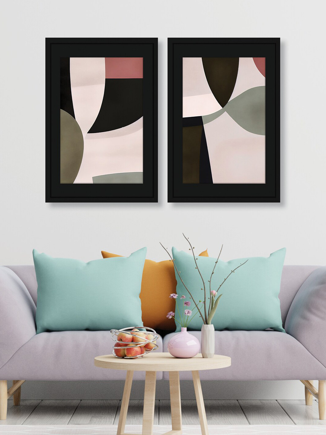 RANDOM Black & White 2 Pieces Abstract Modern Creative Wall Art