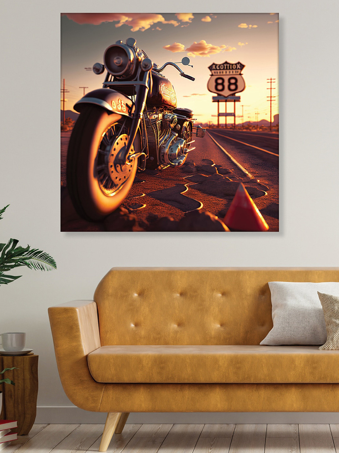 RANDOM Brown & Grey Framed Painting Wall Art