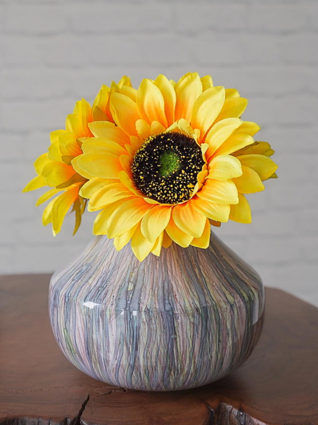BEHOMA Multicolour Metal Flower Vase - Large
