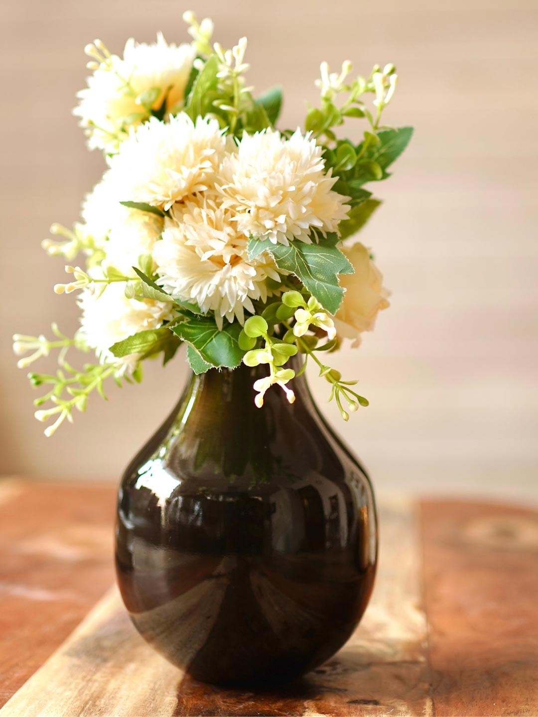 BEHOMA Antique Brass Colour Metal Bud Shape Small Flower Vase