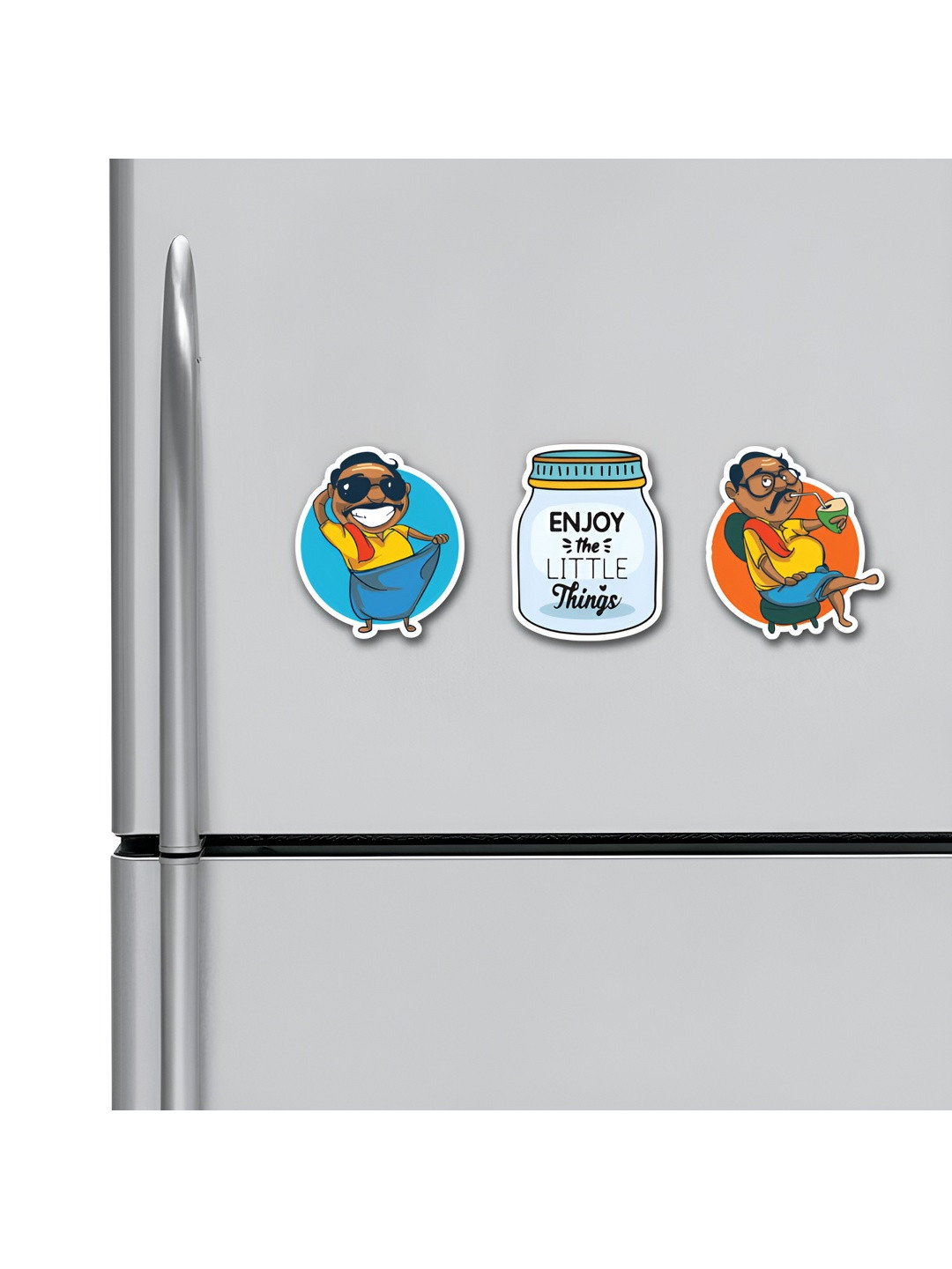 ARTBUG Blue & Black 3 Pieces Printed Fridge Magnets