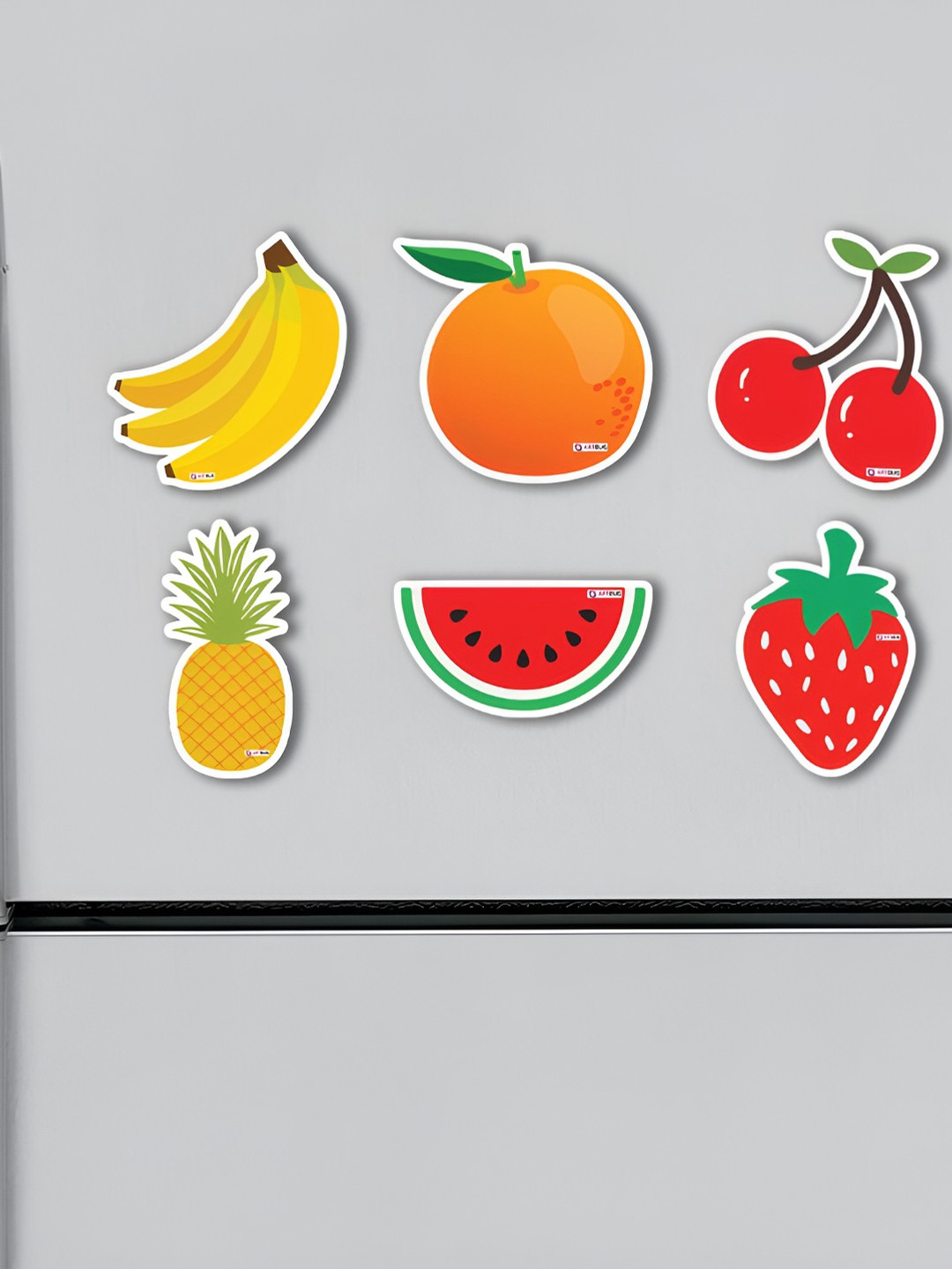 ARTBUG Red & Yellow 6 Pcs Printed Decorative Magnets