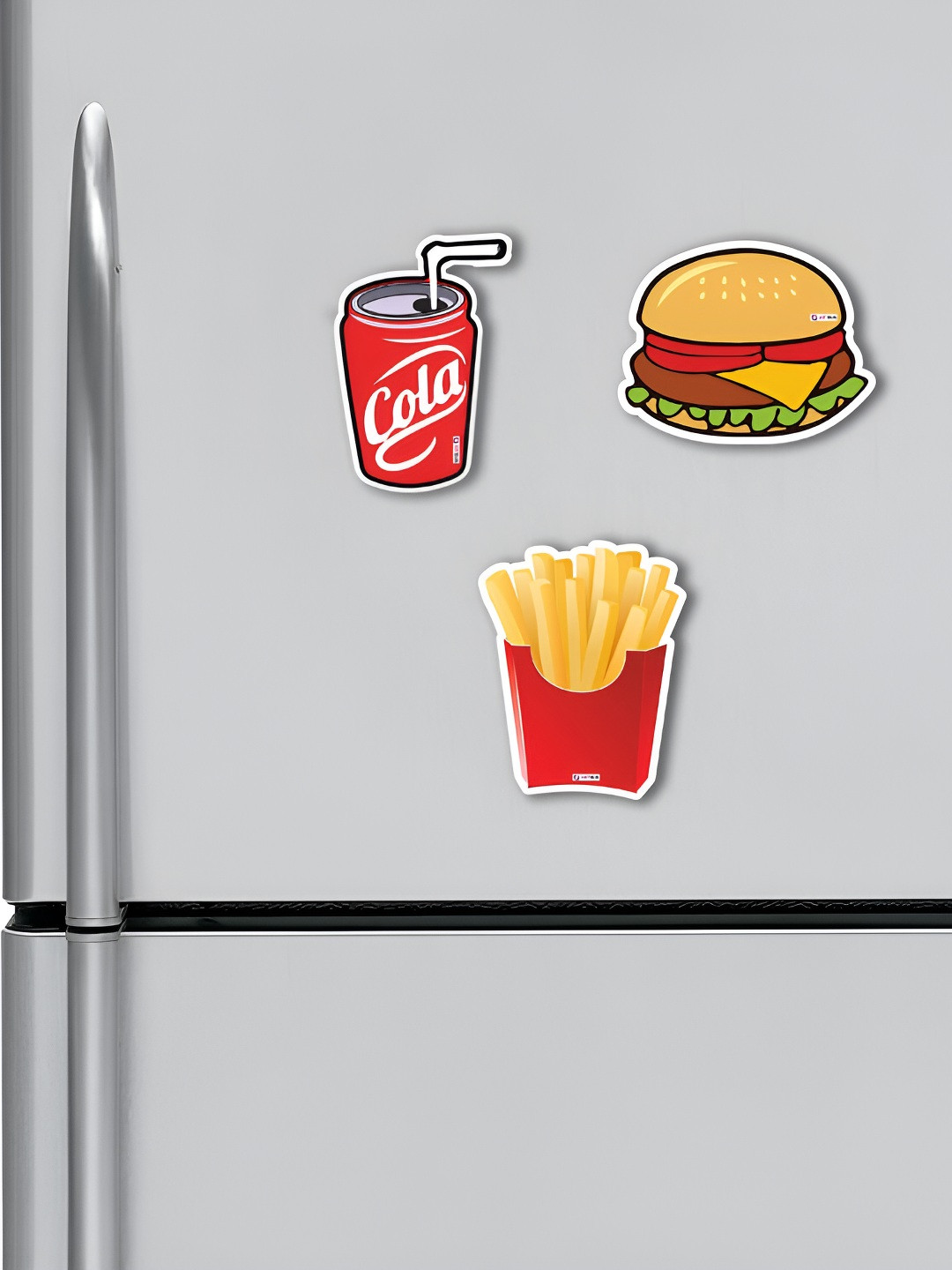 ARTBUG Red & Yellow 3 Pieces Printed Decorative Magnets