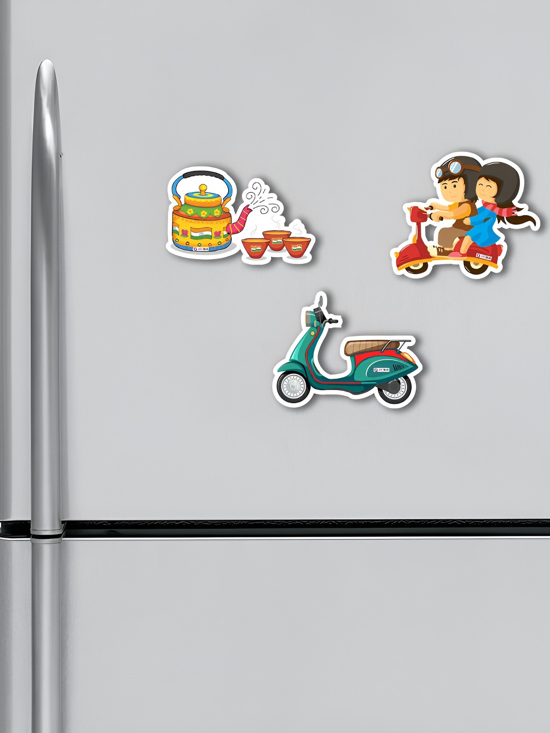 ARTBUG 3 Pieces Red & Green Printed Decorative Magnets