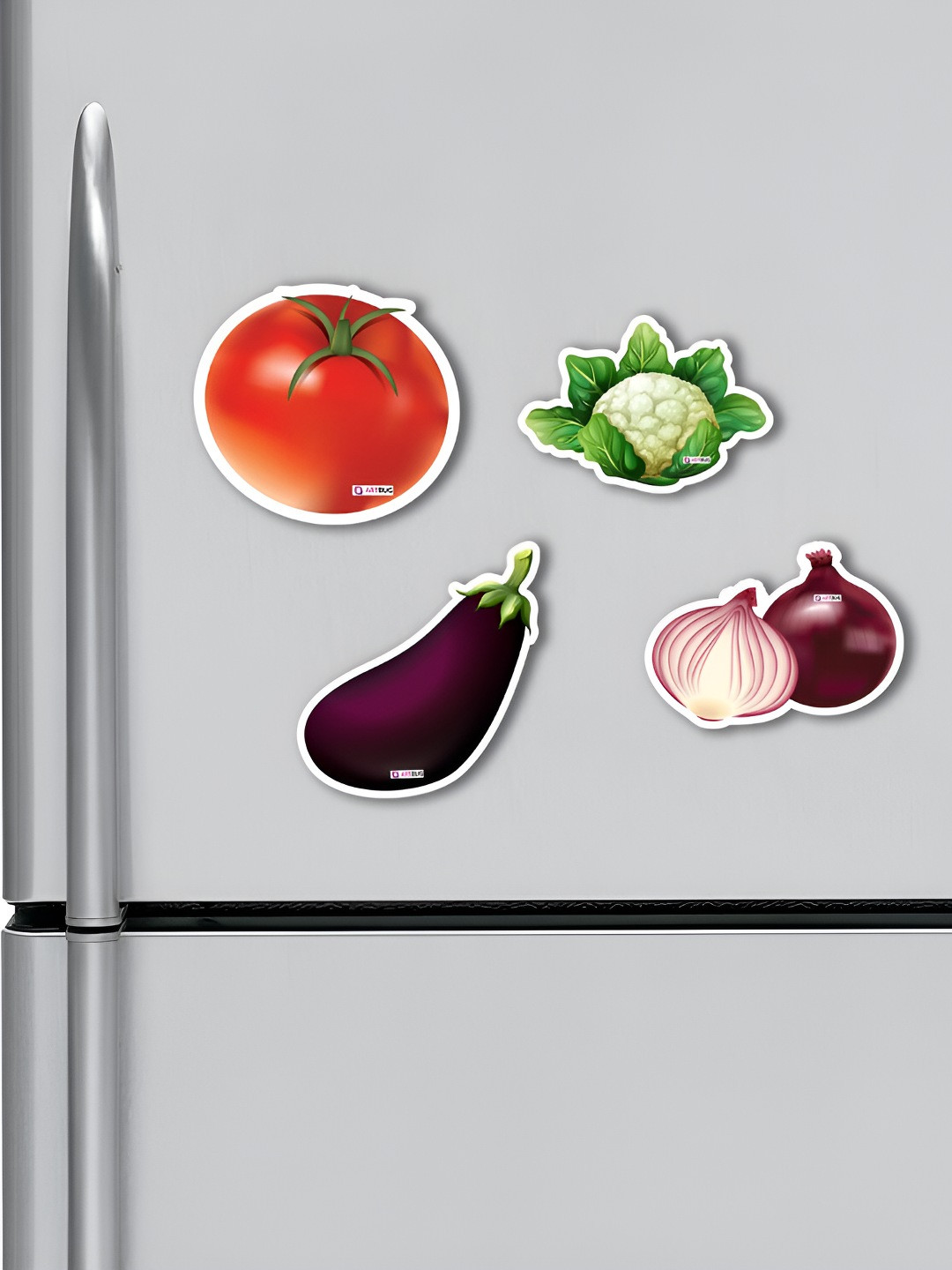 ARTBUG 4 Pieces Purple & Red Vegetables Printed Decorative Magnets