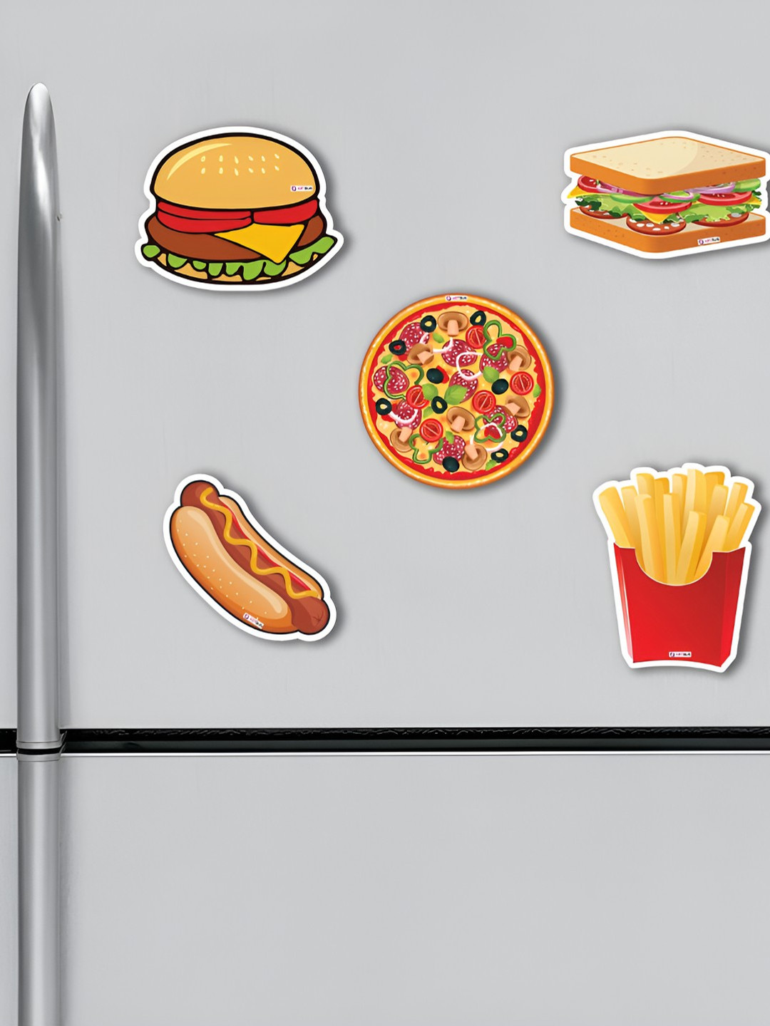 ARTBUG Brown & Red 5 Pieces Printed Fridge Magnets