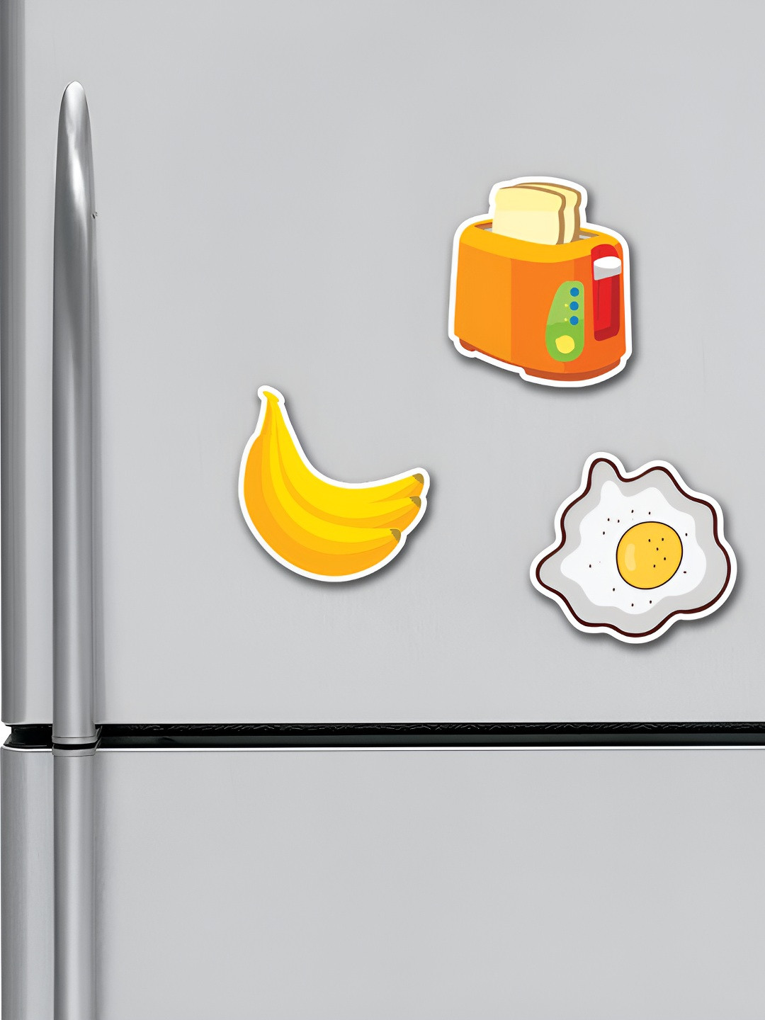 ARTBUG Yellow & White 3 Pieces Patterned Fridge Magnets