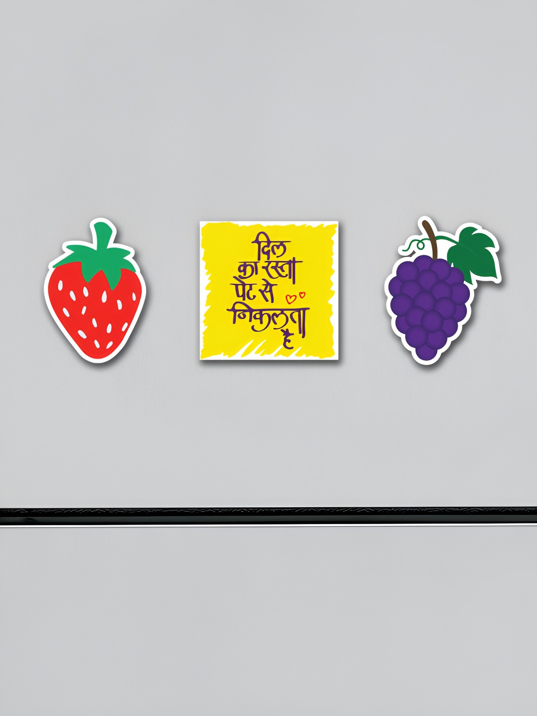 ARTBUG Yellow & Red 3 Pieces Patterned Fridge Magnets