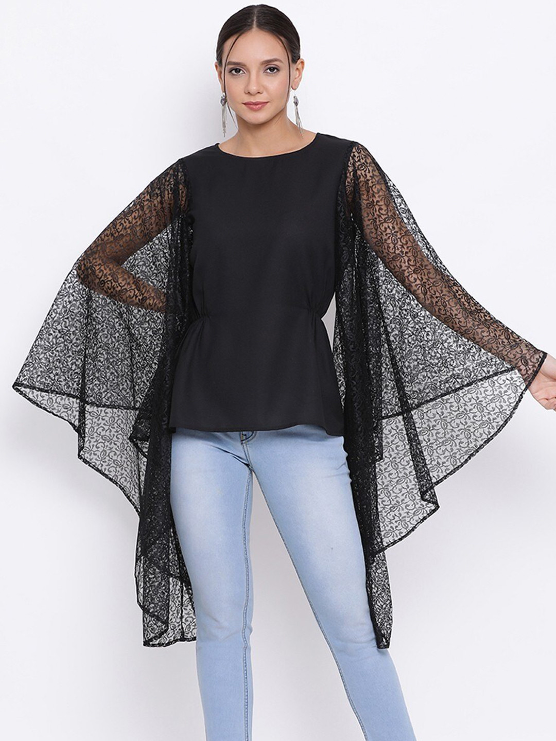BAESD Cape Sleeves Round Neck Top