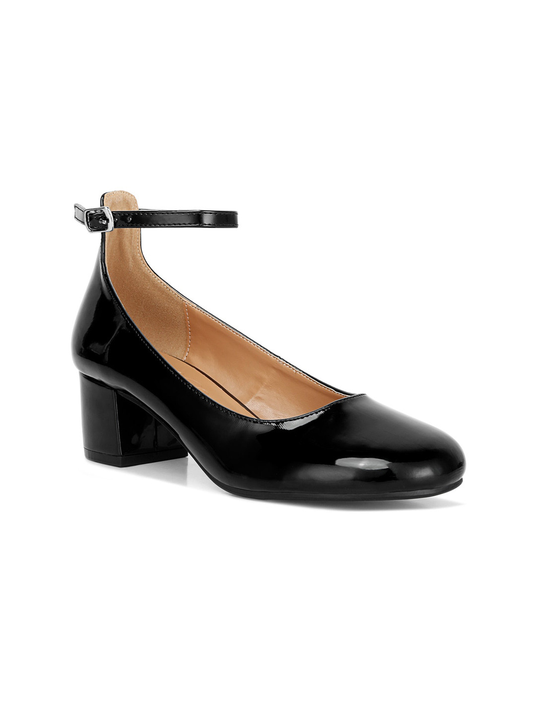 RAG & CO Round Toe Block Pumps With Ankle Loop