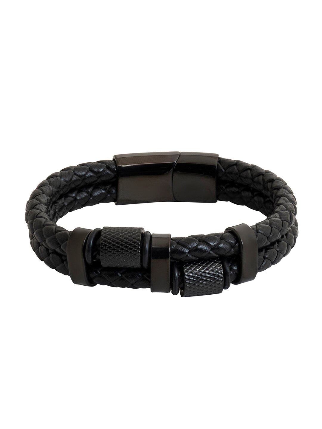 bodha Men Braided Leather Multistrand Bracelet