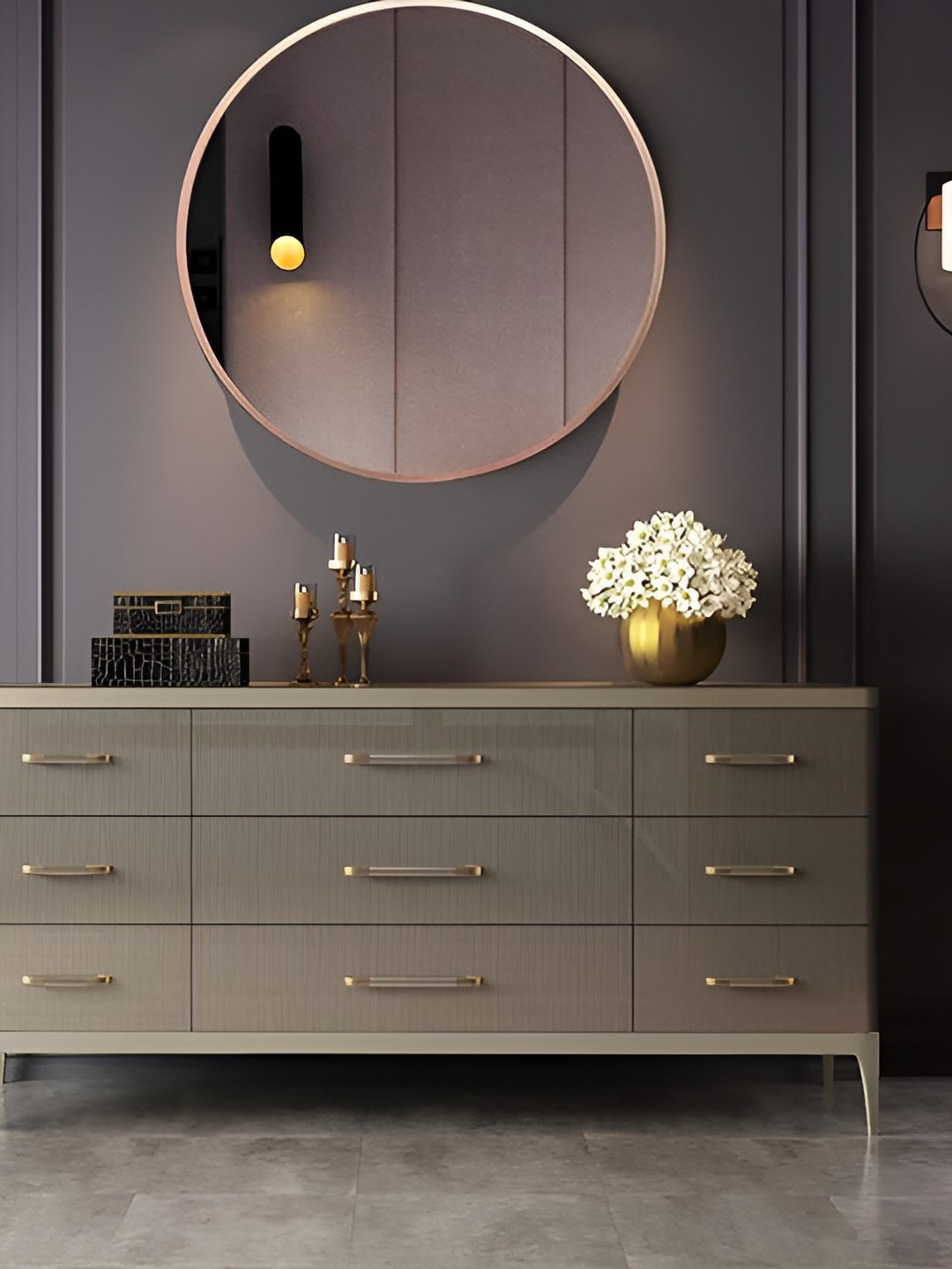 CasaGold Rose Gold Round Shaped Explosion Proof Wall Mirror