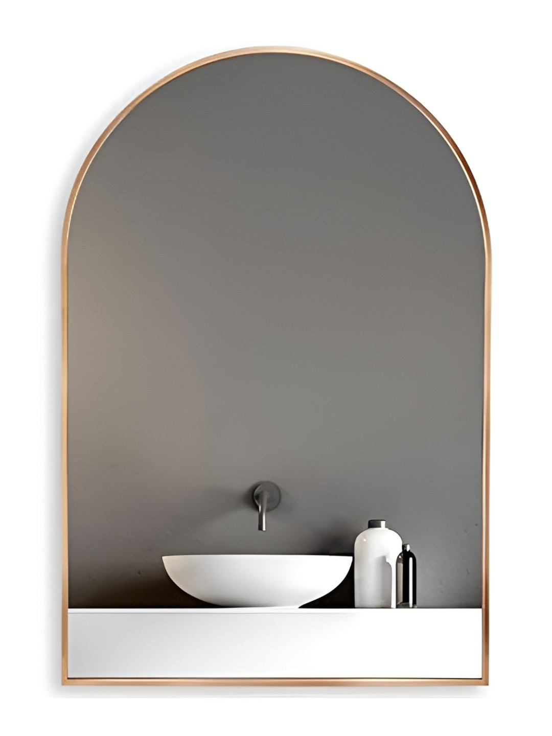 CasaGold Gold Toned Metal Arch Shaped Wall Mirror