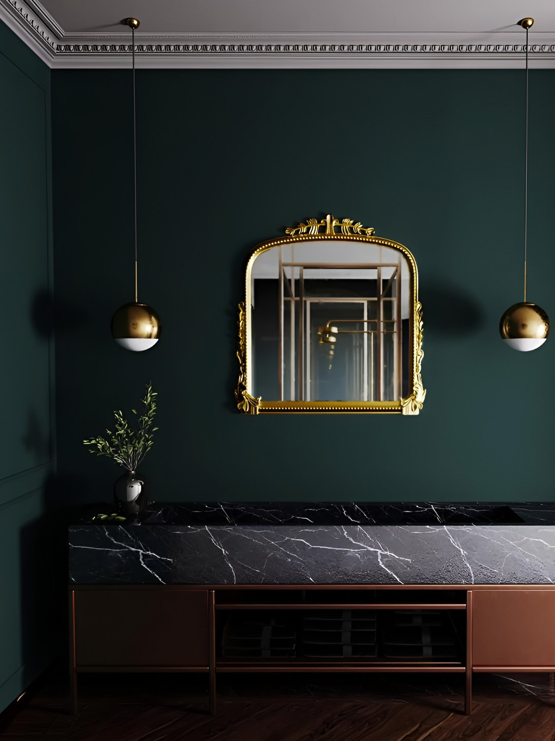 CasaGold Yellow & Grey Rectangle Metal Vintage Primrose Framed Bathroom Wall Mirror