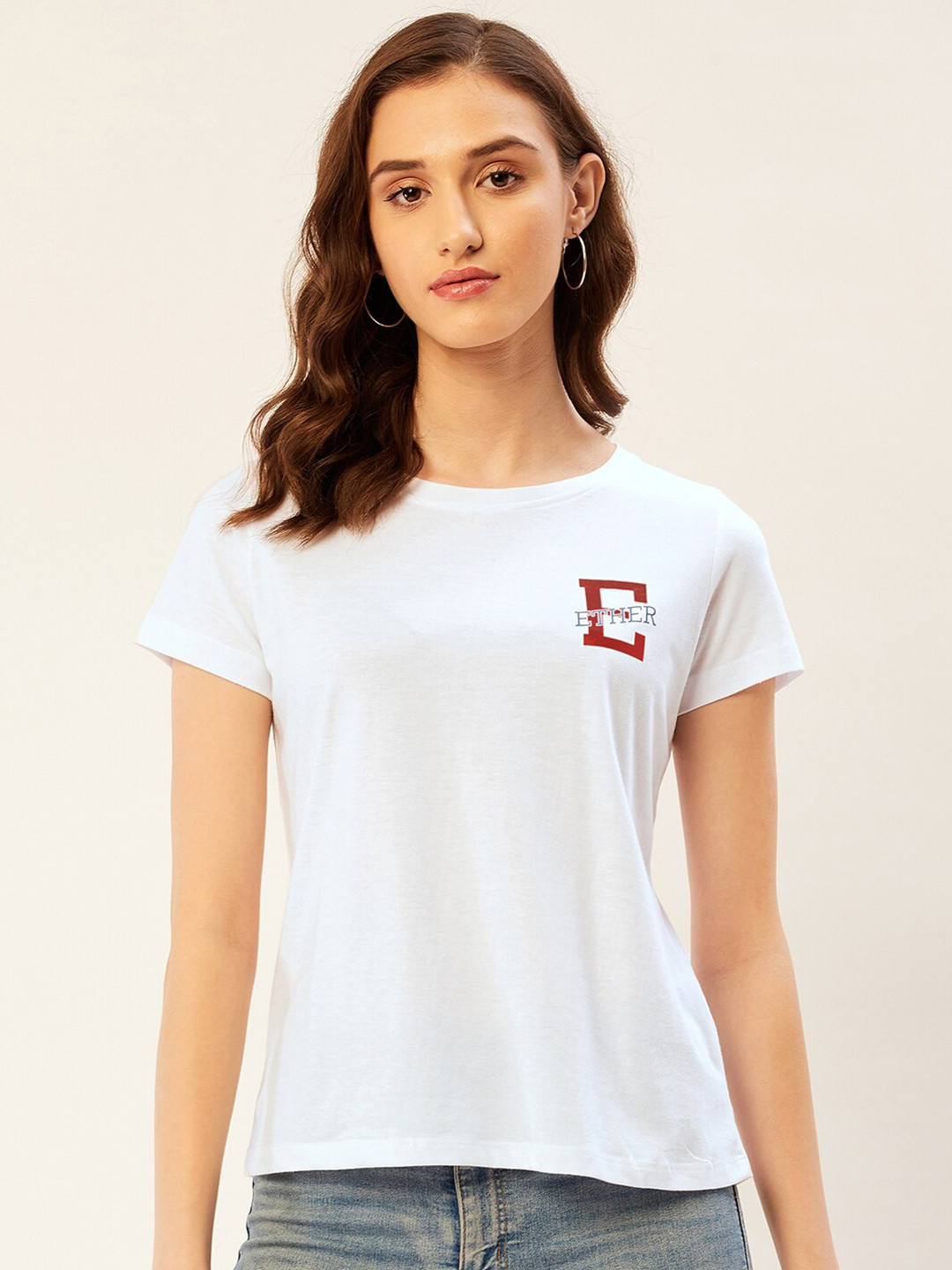 ether White Brand Logo Printed Pure Cotton T-shirt
