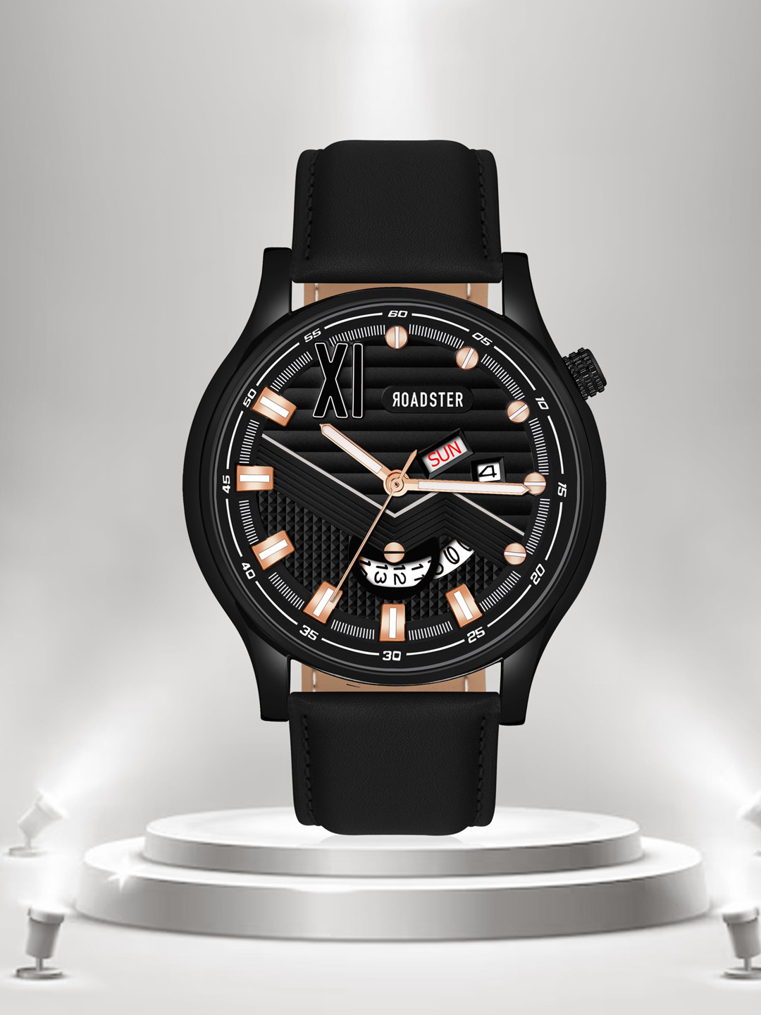 Roadster Day & Date Analog Watch RD-10-Black