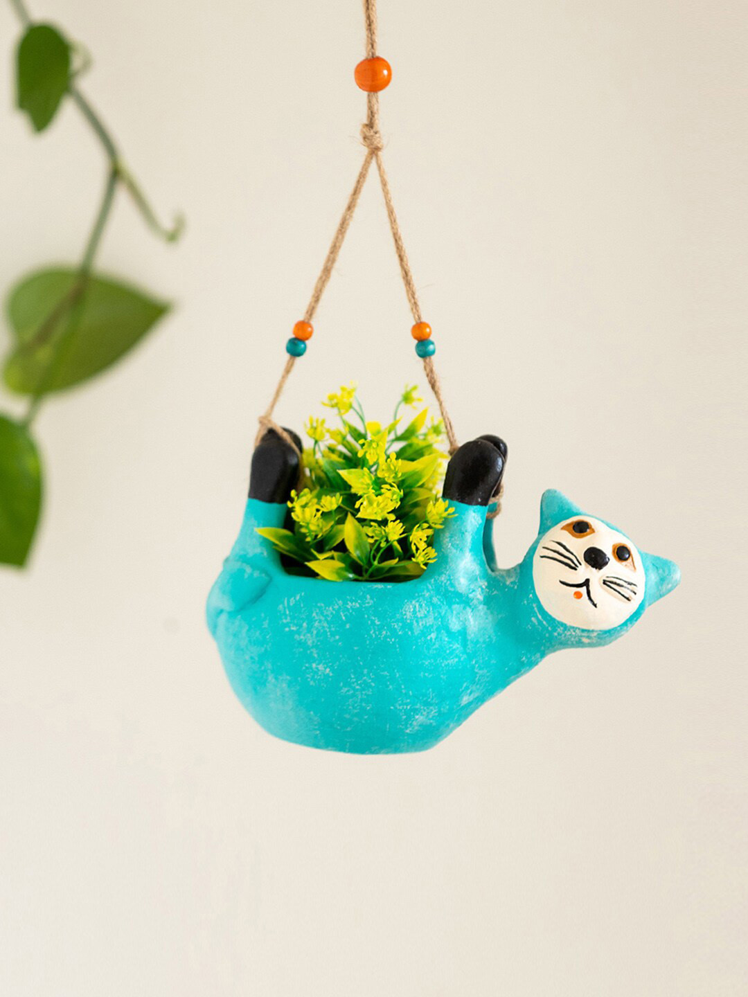 ExclusiveLane The Farm Fables Blue Cuddling Koala Hanging Planter Pot