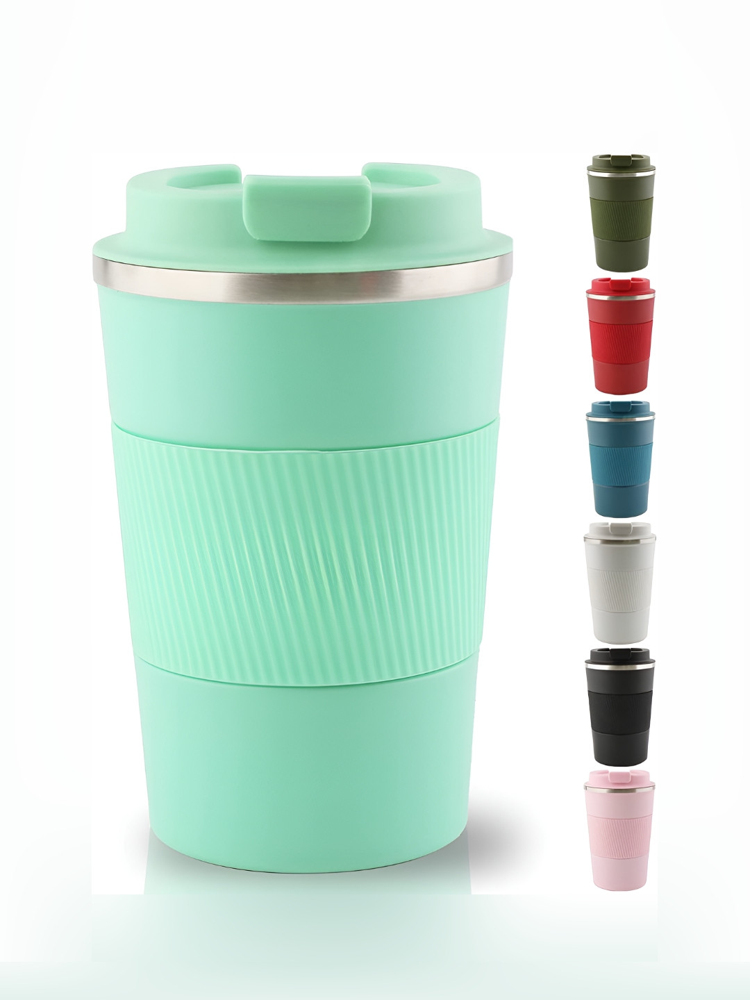 Wosta Studio Pottery Green Stainless Steel Handmade Mug-380ml