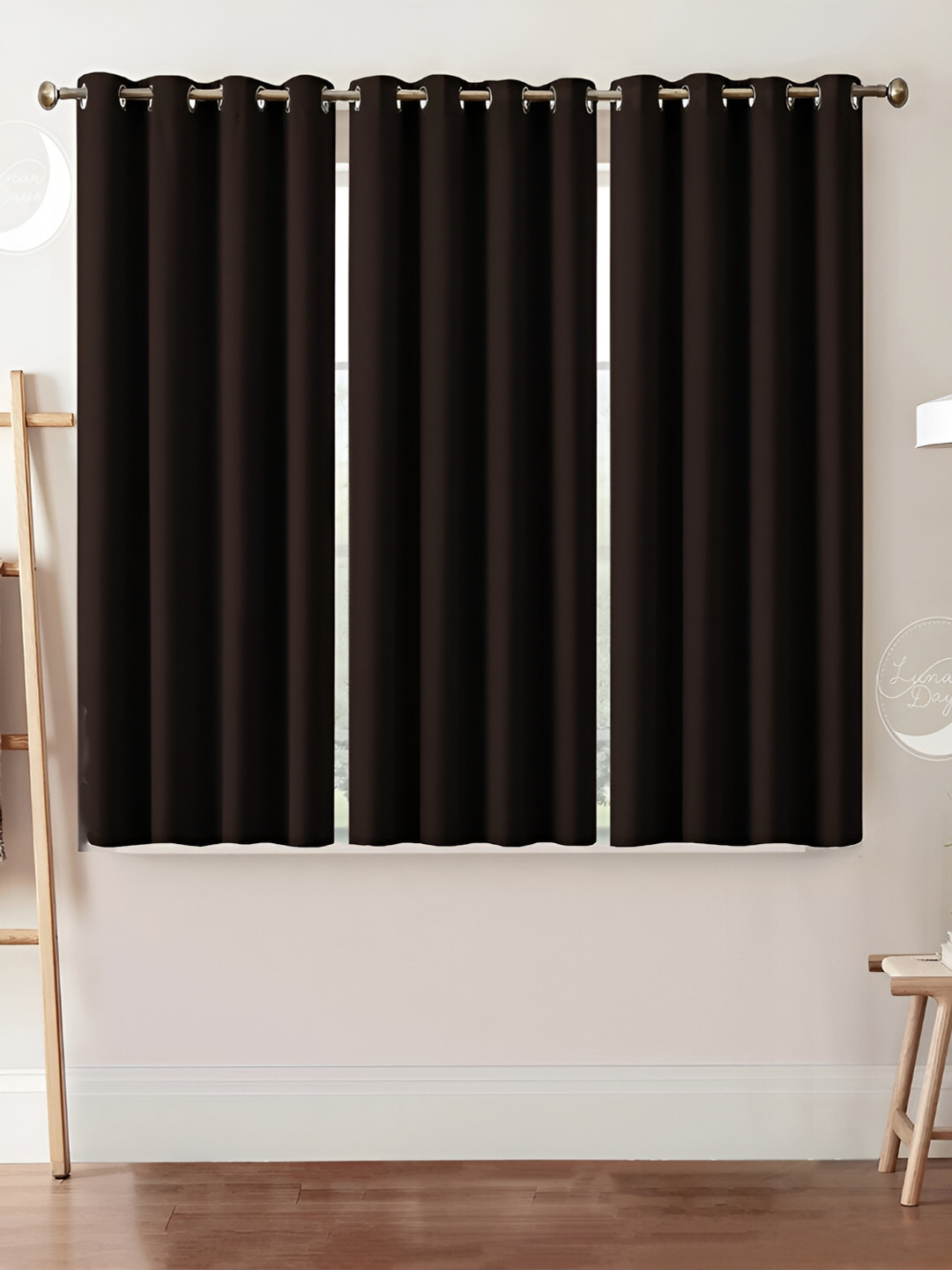 Lunar Days 3 Piece  Black Out window 5ft Curtain