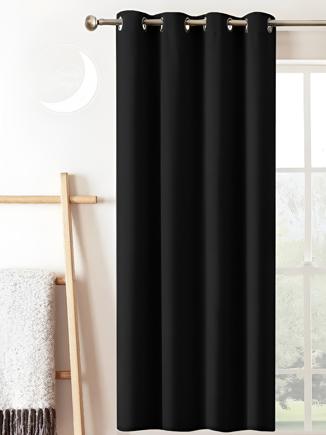 Lunar Days 1 Piece  Black Out  Door 7ft Curtain