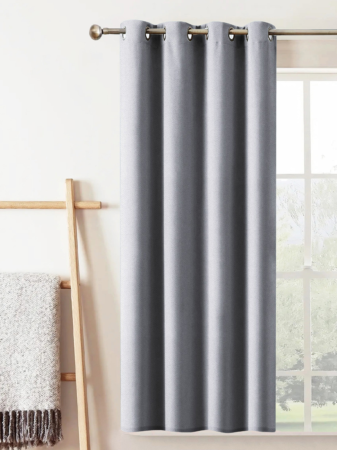 Lunar Days Silver Black Out Window Curtain