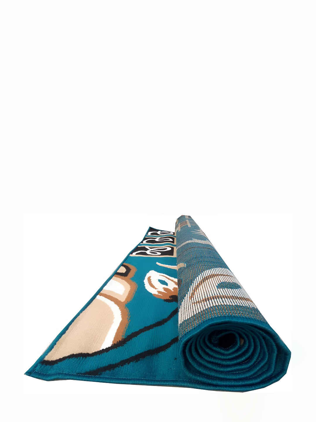 SANA CARPET Gold Toned & Blue Floral Printed Carpet