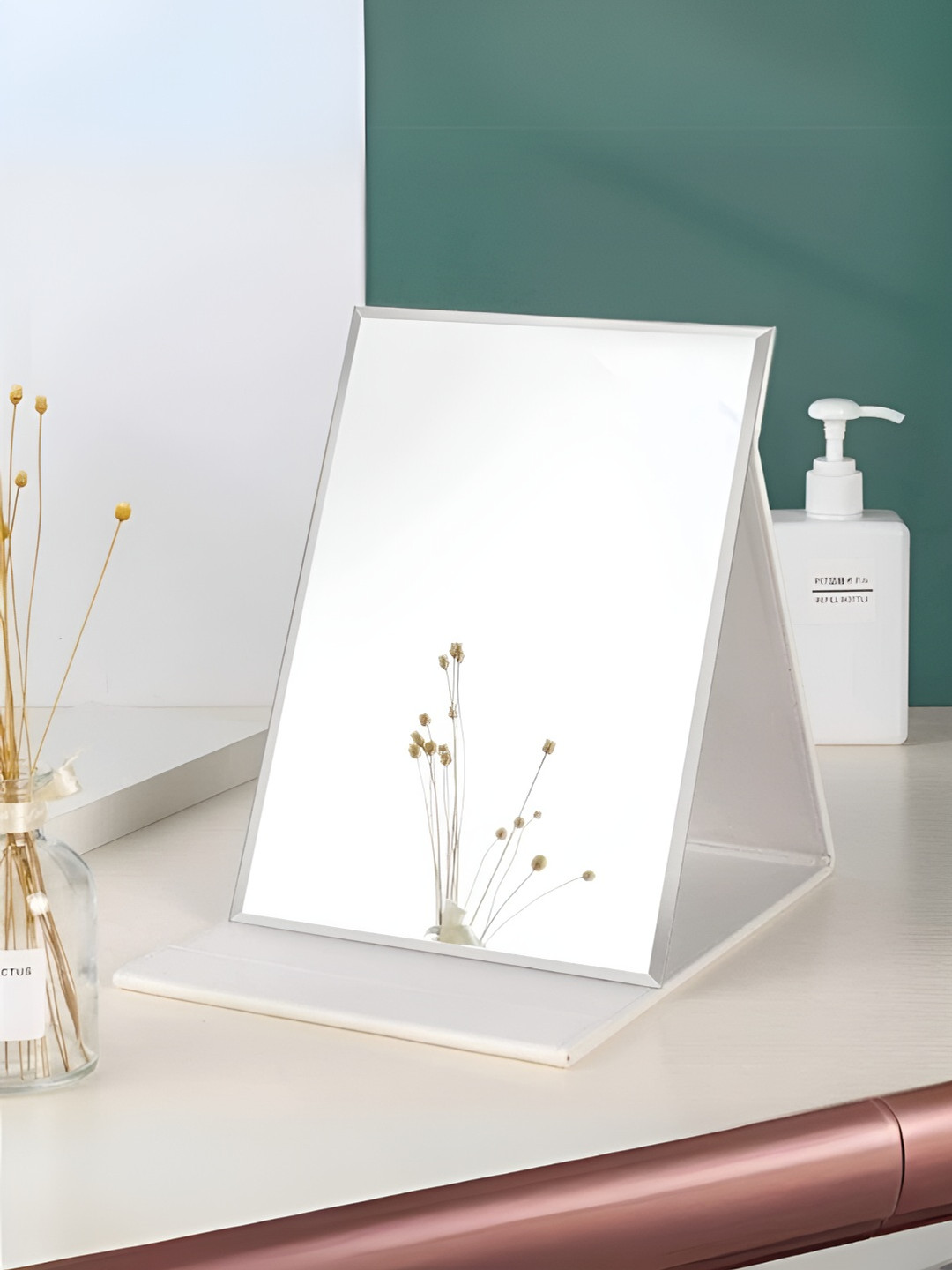 YELONA White Foldable Table Top Makeup Mirror