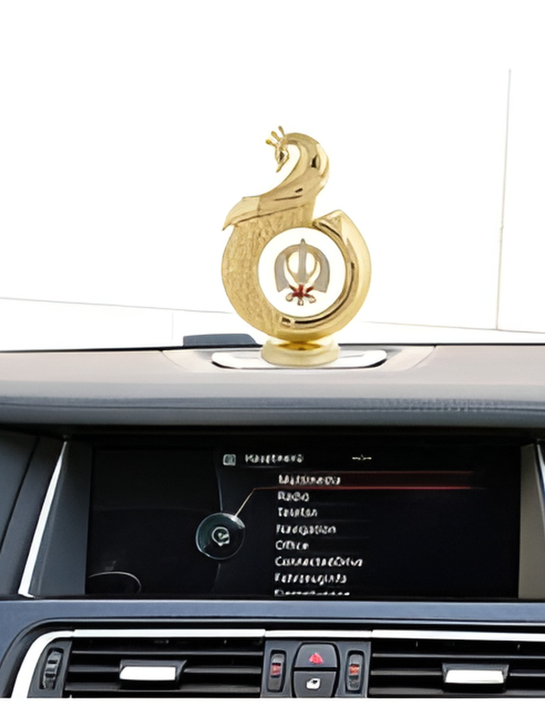 INTERNATIONAL GIFT Gold-Toned Textured Peacock Shape Sikh Idol Brass Home Gift Sets