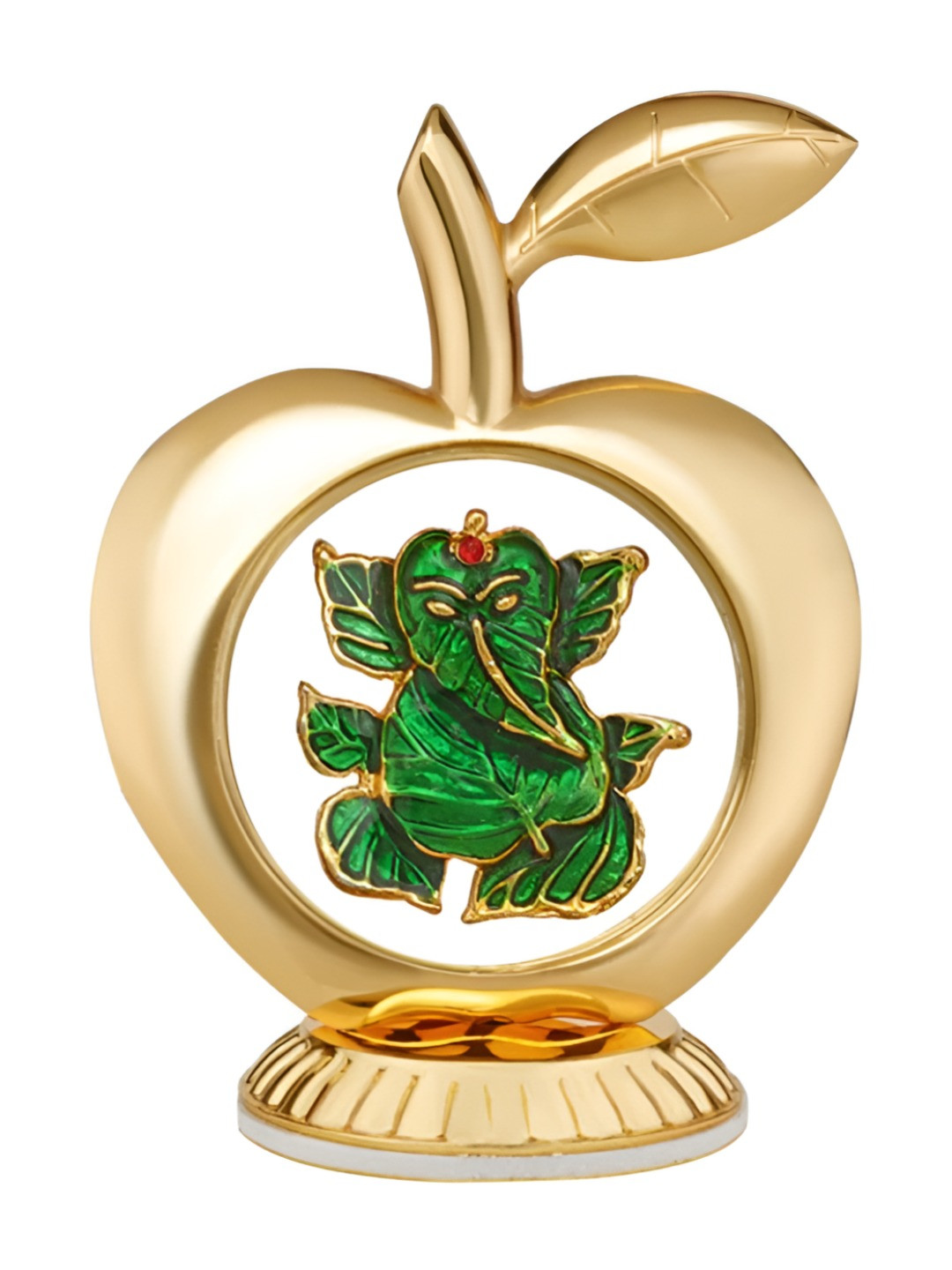 INTERNATIONAL GIFT Gold-Toned Textured Apple Shaped Ganesh Idol Brass Home Gift Sets