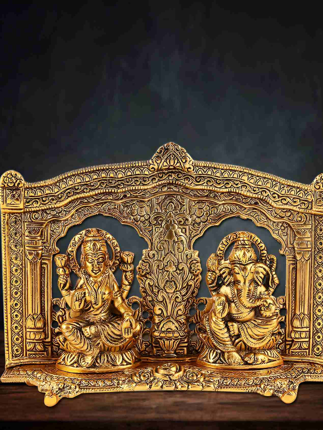 INTERNATIONAL GIFT Gold Toned Laxmi Ganesh Idol With Beautiful Gift Box