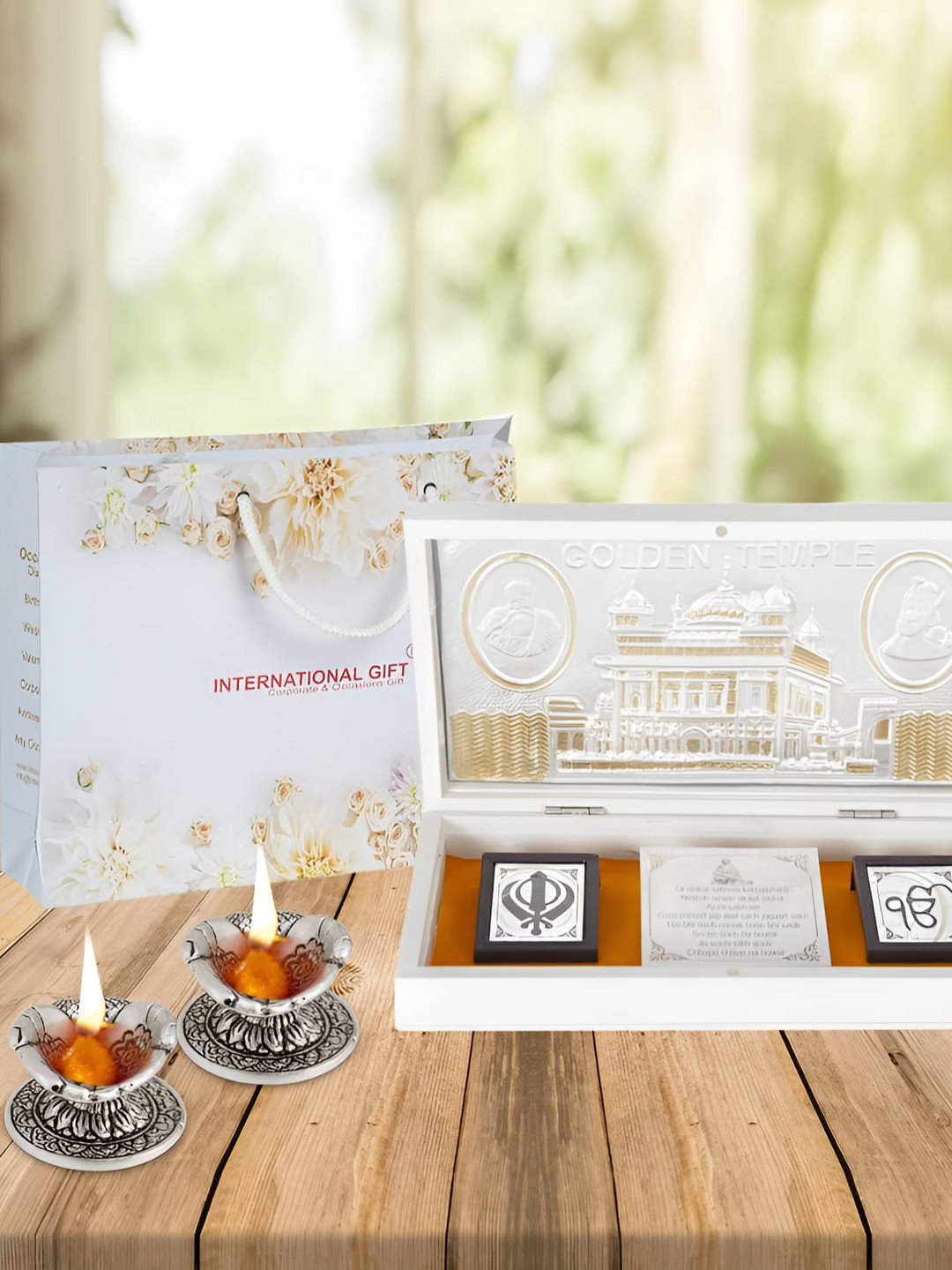 INTERNATIONAL GIFT White Textured Temple God Idol