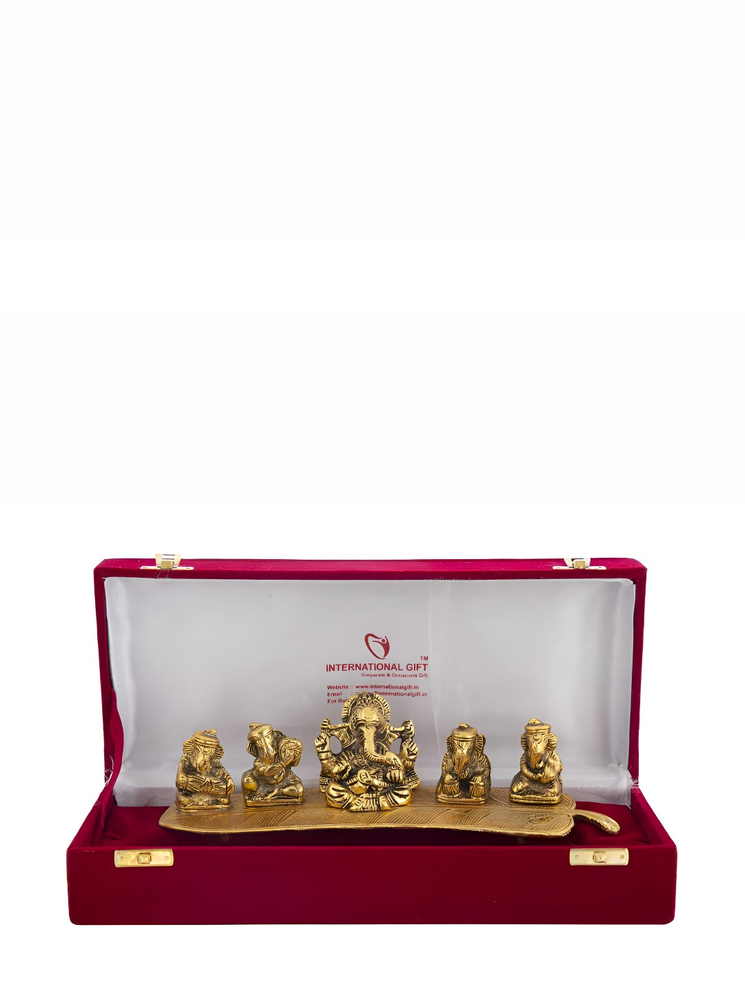 INTERNATIONAL GIFT Gold Musical Ganesh God Idol Statue