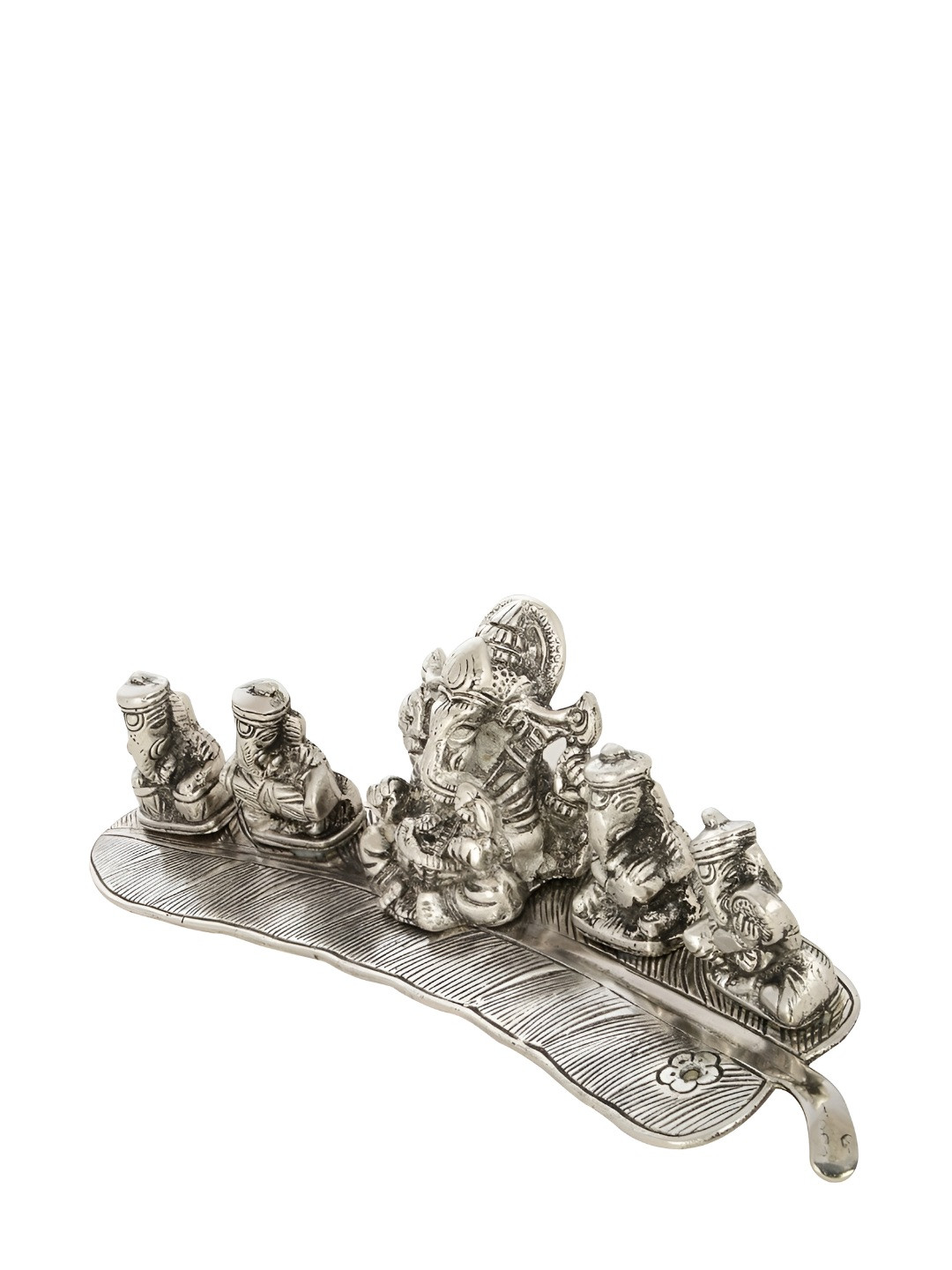 INTERNATIONAL GIFT Silver Tone Musical Ganesh God Idol Statue Home Gift Set