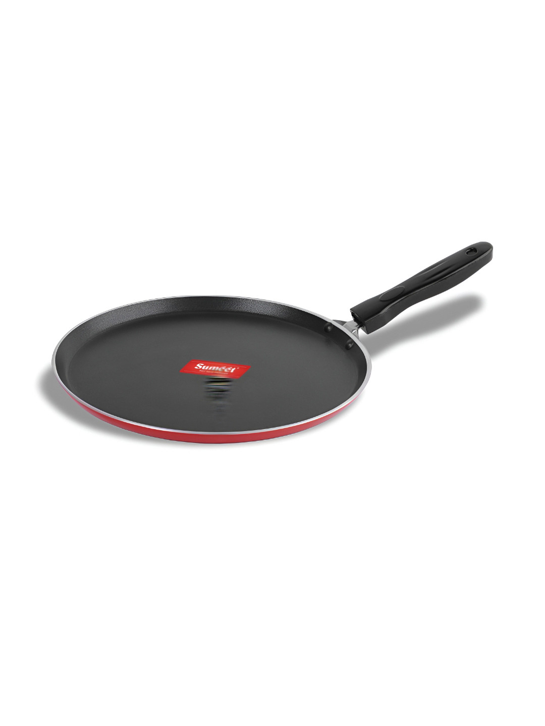 Sumeet Red & Black Solid Aluminium Dishwasher Safe Tava