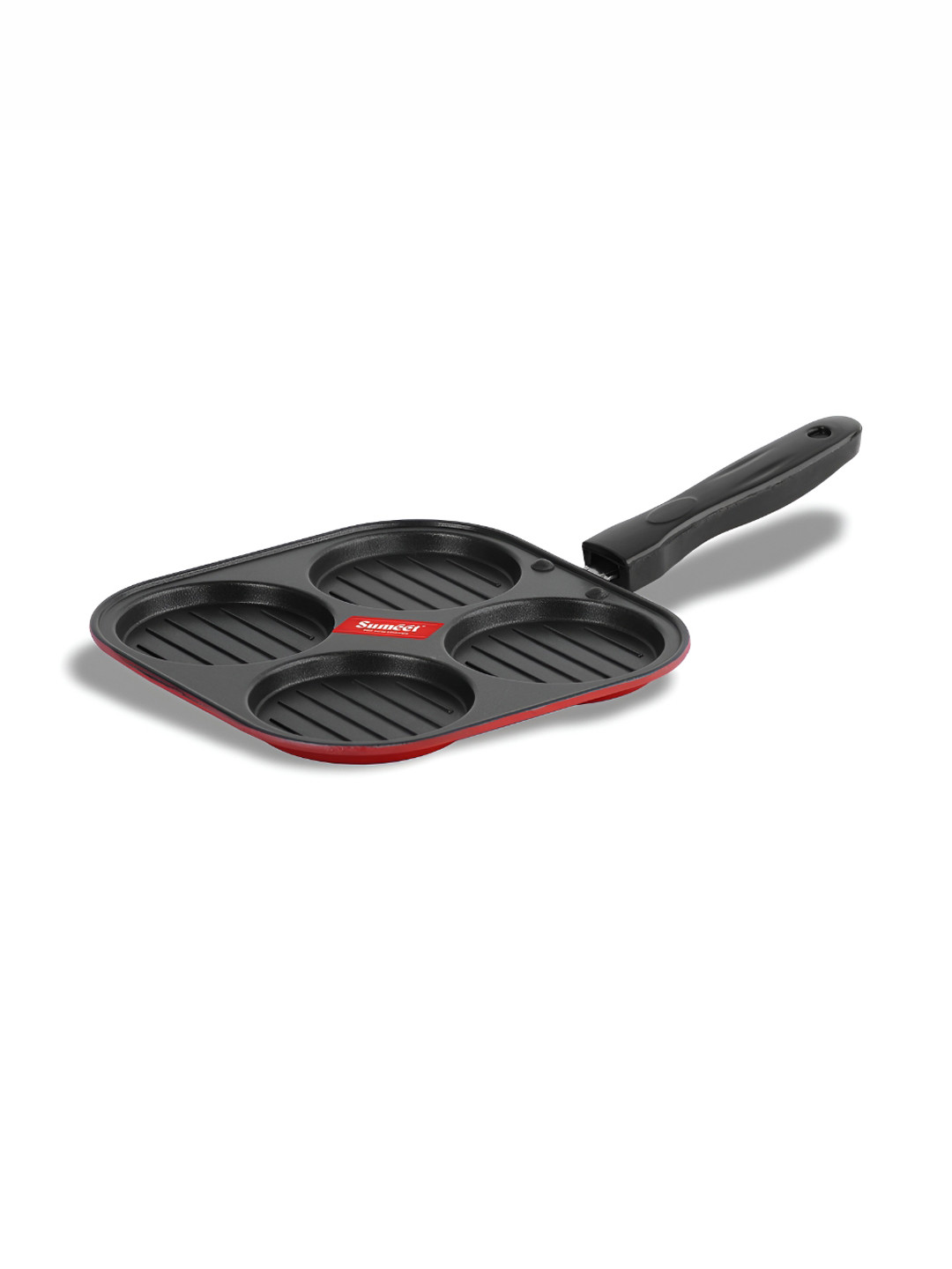 Sumeet Red & Black Aluminium Dishwasher Safe Grill Pan