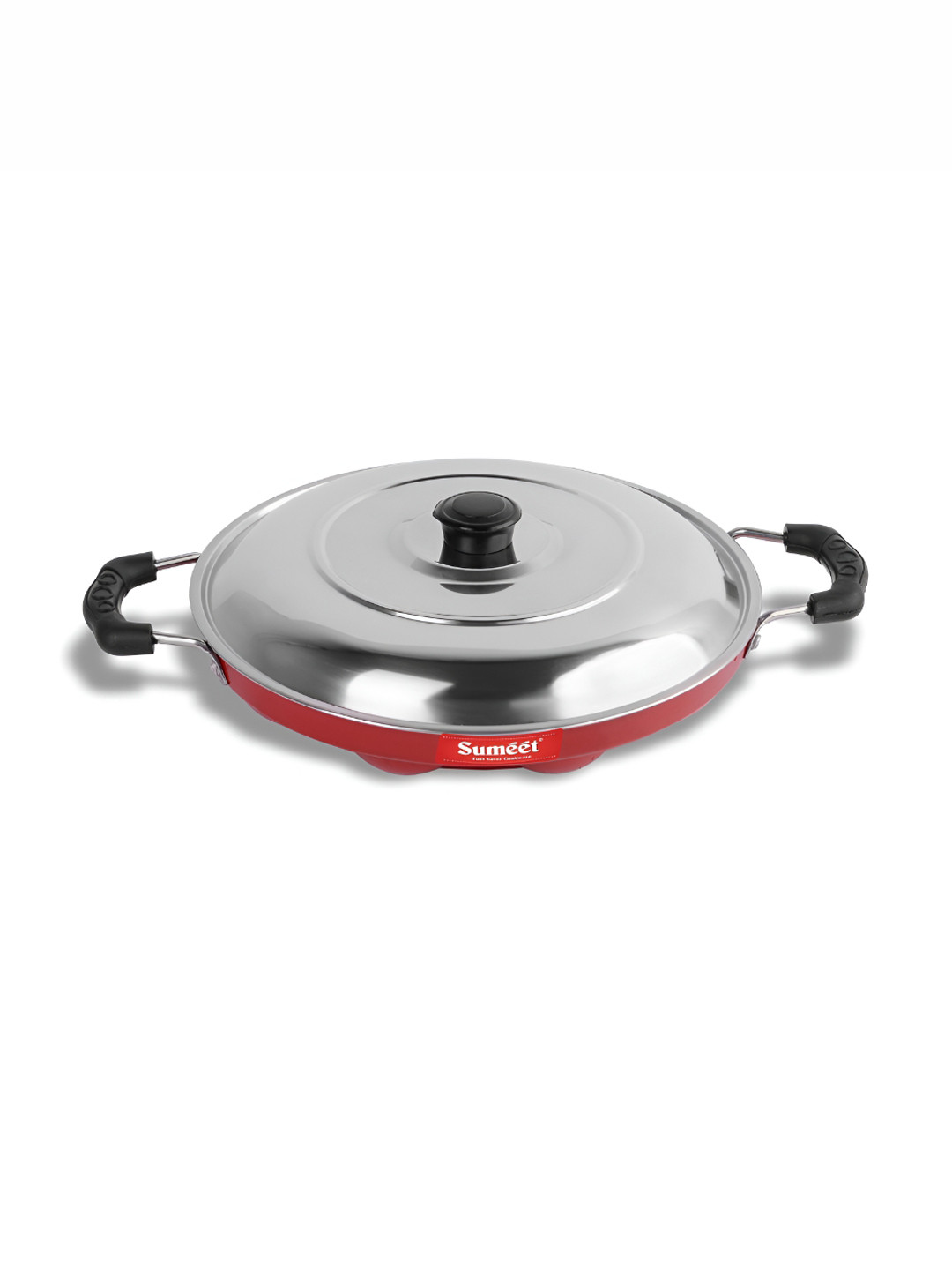 Sumeet Red Aluminium Dishwasher Safe Appam Patra 12ml