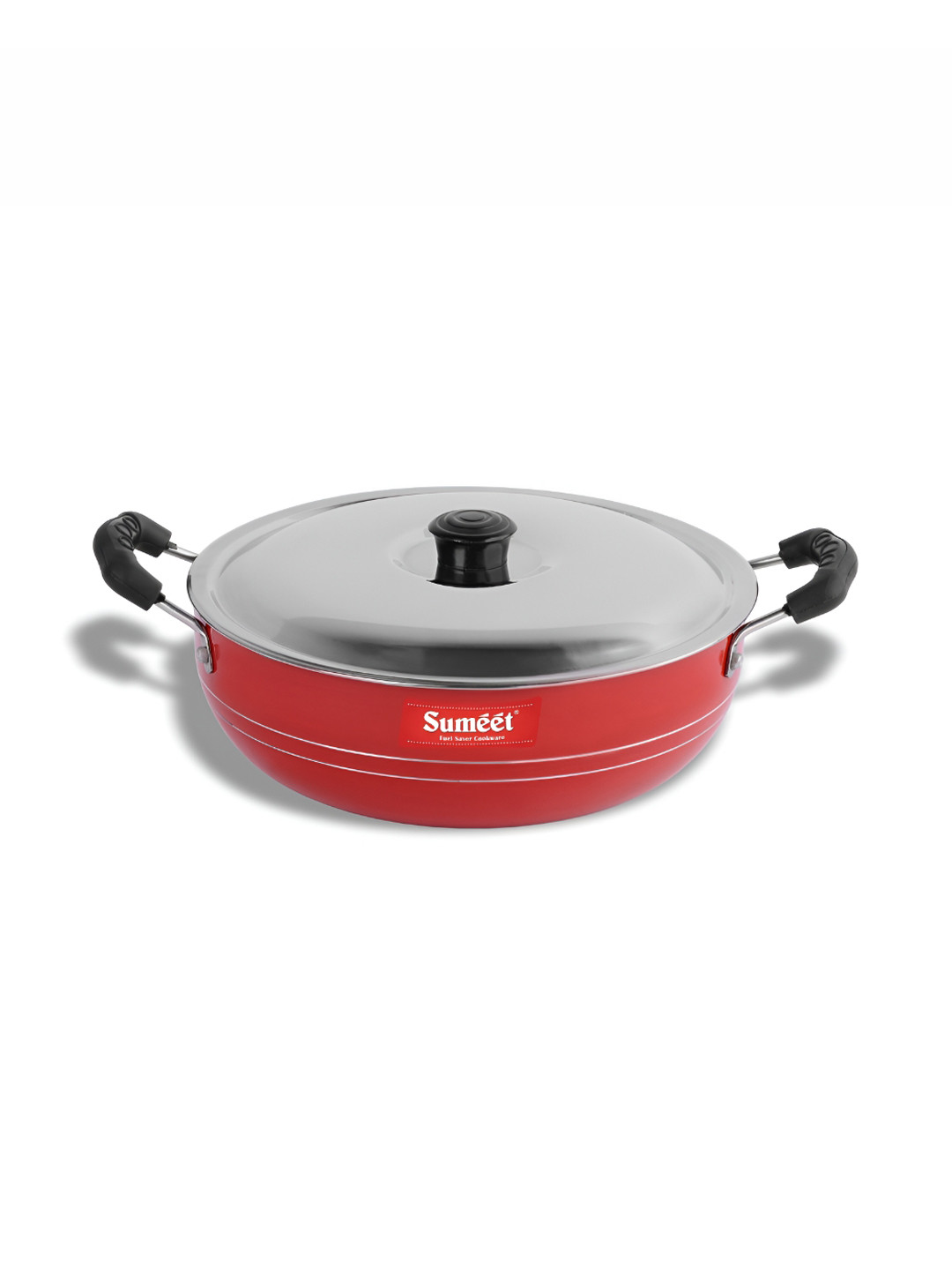 Sumeet Red & Black Aluminium Dishwasher Safe Kadhai 1.5lt
