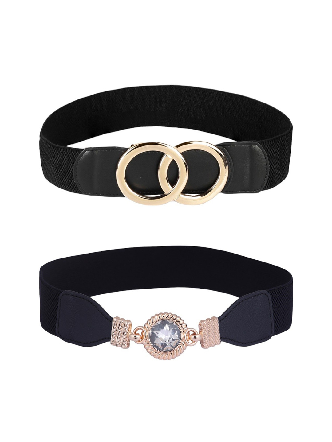 CRUSSET Women Set Of 2 Wide Stretchable Belts